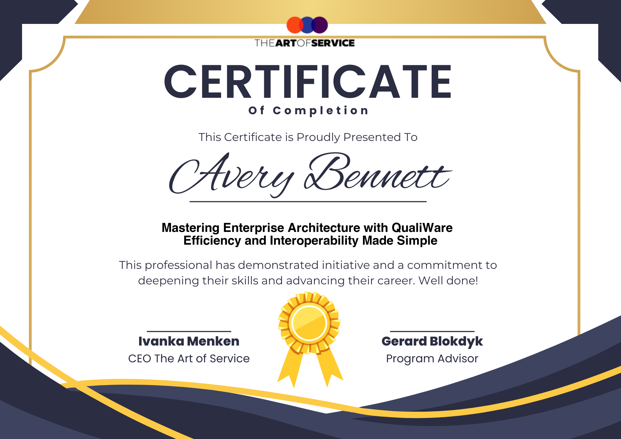 Mastering Enterprise Architecture with QualiWare Efficiency and Interoperability Made Simple Certificate of Completion